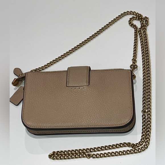 Coach Turnlock Crossbody Bag in Signature Canvas with Tan and Taupe - Picture 2 of 12